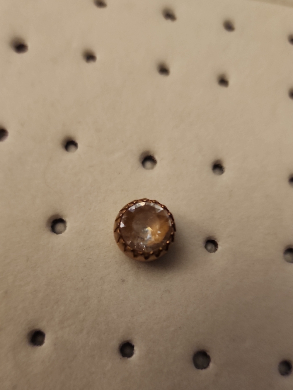 Gold-Tone Qudo TopperCrystal Stud Earring - Champagne
